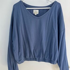 Aerie Blue V-Neck Sweatshirt